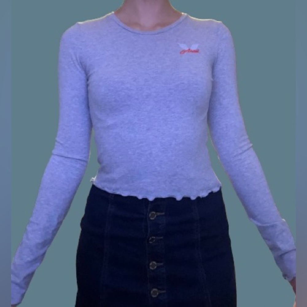 Forever21 Gray Angel Long Sleeve Top